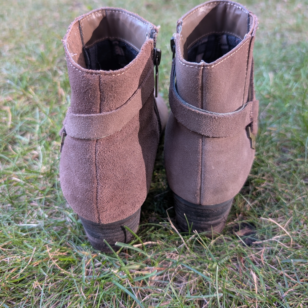 Blondo Taupe Suede Ankle Booties - Picture 5 of 8